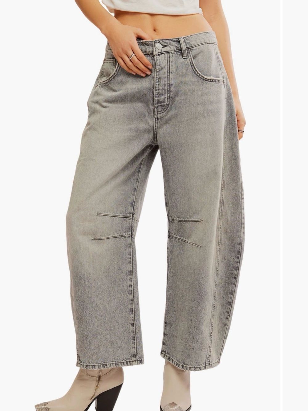 Free People Good Luck Barrel Jeans, Size 25